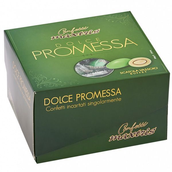 Миндаль в белом и темном шоколаде в зеленой глазури Dolce Promessa Maxtris, 500 г