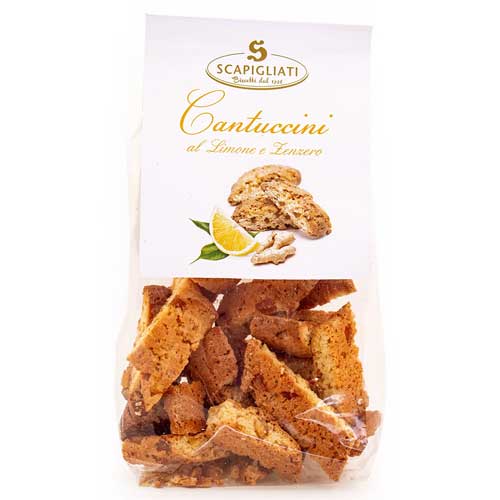 Кантуччини с лимоном и имбирем Scapigliati, 150 г (пл/пак)