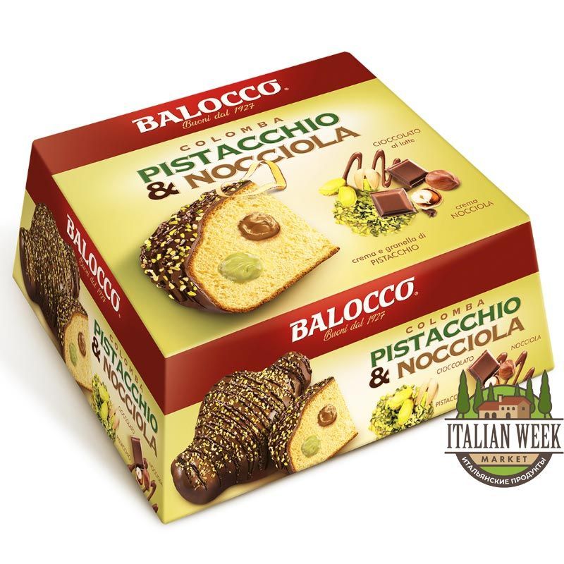 Коломба PISTACCHIO&NOCCIOLA (с фисташками и фундуком) Balocco, 750 г
