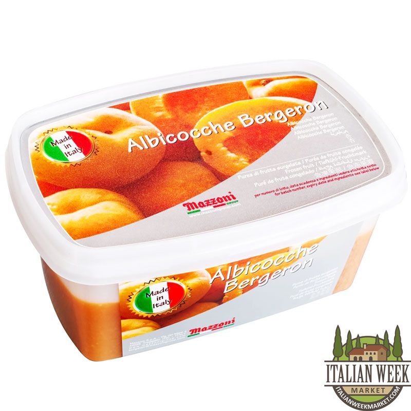 Пюре из абрикоса замороженное натуральное с сахаром Mazzoni, 1 кг