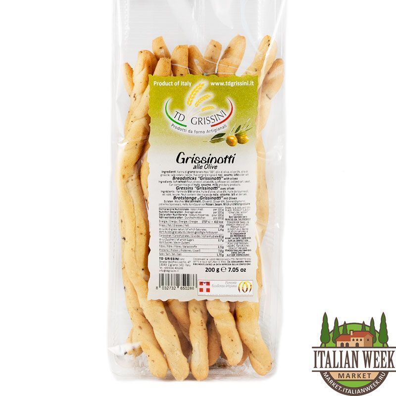 Гриссинотти с оливками TD Grissini, 200 г