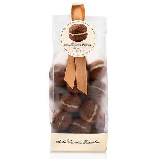 Печенье I BACI DI DAMA с какао с начинкой из белого шоколада ANTICA TORRENERIA PIEMONTESE, 200 г (пл/пак)