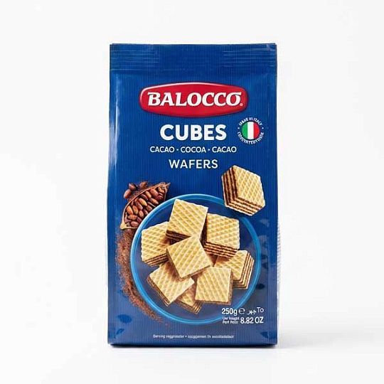Вафли с шоколадным кремом кубики Balocco, 250 г
