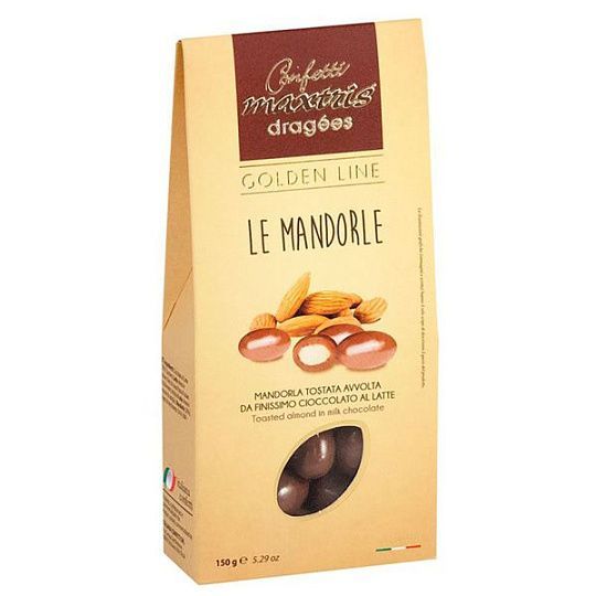 Миндаль в молочном шоколаде, Maxtris, Golden Line, 150 г