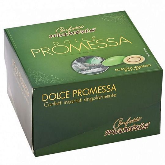Миндаль в белом и темном шоколаде в зеленой глазури Dolce Promessa Maxtris, 500 г