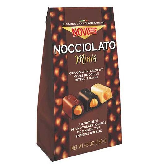 Пралине ассорти с двумя орехами NOCCIOLATO Minis, 3624, NOVI, 130 г