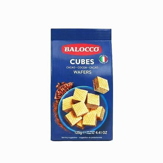 Вафли с шоколадным кремом мини-кубики Balocco, 125 г