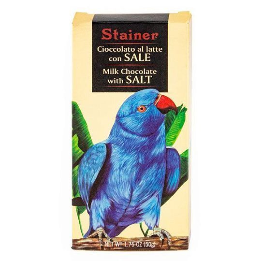Шоколад молочный с солью 1067, Stainer 50 г (карт/кор с попугаем) 