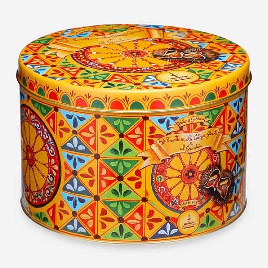 Панеттоне с засахаренными каштанами и шоколадно-ореховым кремом Джандуйя, DOLCE&GABBANA, 1 кг (ж/б)