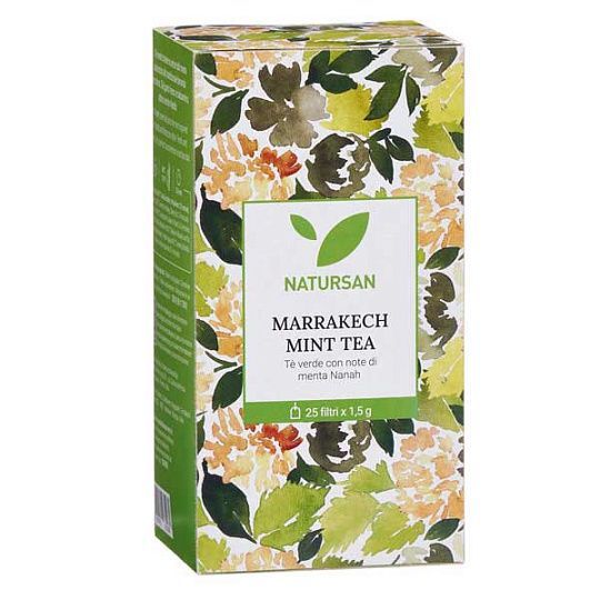 Чай зеленый MARRAKECH с марокканской мятой, 25 пакетиков, NATURSAN, 37,5 кг (карт/кор)