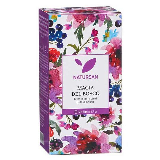Чай черный с нотками лесных ягод MAGIA DEL BOSCO, 25 пакетиков, NATURSAN, 42,5 г (карт/кор)