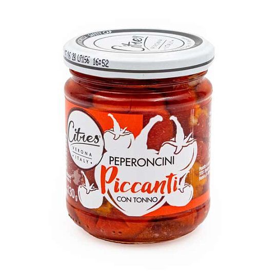 Перчики острые с тунцом в подсолнечном масле, CITRES, 190 г (ст/б)